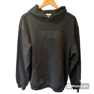 Smiley x H&M Relaxed Fit Motif-Detail Hoodie Black Size‎ M